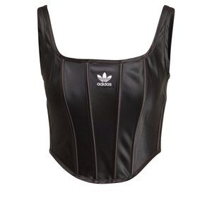 adidas Originals black Satin Corset Top - Size L - NWT
